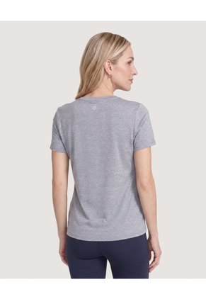 Camiseta Regular Fit Cuello V Para Mujer Negro Ostu
