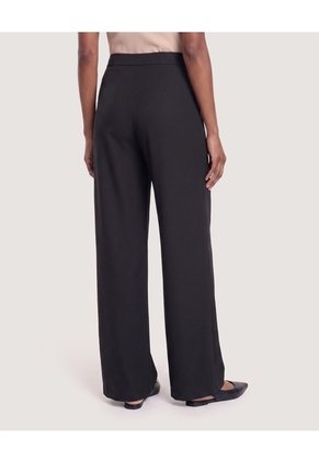 Pantalón Wide Leg Sastre Para Mujer Negro Ostu