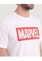 Camiseta Marvel Logo Retro  Para Hombre Crema Ostu de Ostu