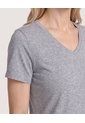 Camiseta Regular Fit Cuello V  Para Mujer Negro Ostu de Ostu