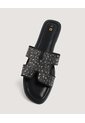 Sandalias Brillos Glam  Para Mujer Negro Ostu de Ostu
