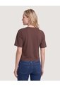Camiseta Crop Oversize  Para Mujer Terracota Ostu de Ostu
