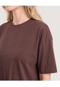 Camiseta Crop Oversize  Para Mujer Terracota Ostu de Ostu