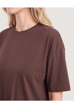 Camiseta Crop Oversize Para Mujer Terracota Ostu
