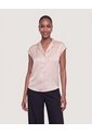 Camisa Satinada Sin Mangas  Para Mujer Beige Ostu de Ostu
