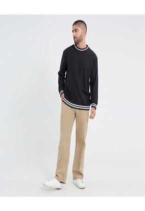 Buzo Para Hombre Cuello Redondo Color Negro Marca Ostu #60060510