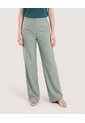 Pantalón Wide Leg Con Pinzas  Para Mujer Verde Ostu de Ostu