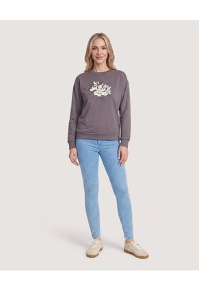 Buzo Mickey Y Sus Amigos Cuello Redondo  Para Mujer Gris Ostu