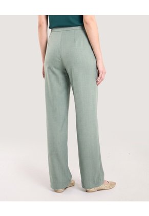 Pantalón Wide Leg Con Pinzas  Para Mujer Verde Ostu
