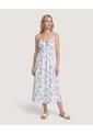Vestido Sisa Silueta Fluida  Para Mujer Blanco Ostu de Ostu
