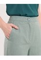 Pantalón Wide Leg Con Pinzas  Para Mujer Verde Ostu de Ostu