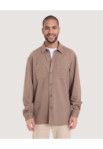 Sobrecamisa Con Bolsillos  Para Hombre Café Ostu Ostu