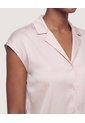 Camisa Satinada Sin Mangas  Para Mujer Beige Ostu de Ostu