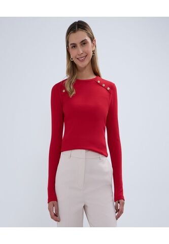 Camiseta Para Mujer Manga Larga Color Rojo Marca Ostu #40092217 Ostu