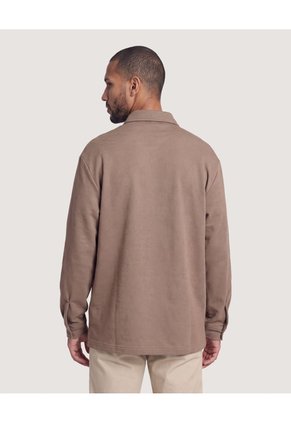 Sobrecamisa Con Bolsillos  Para Hombre Café Ostu