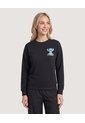 Buzo Stitch Nani Cuello Redondo  Para Mujer Negro Ostu de Ostu