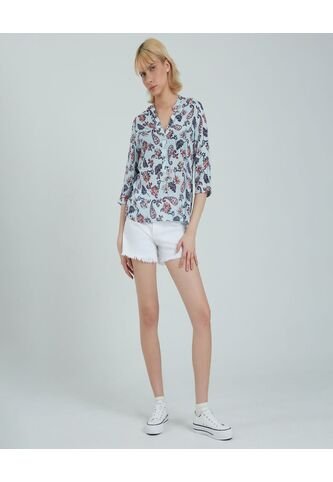 Blusa Para Mujer Manga 3/4 Color Azul  Marca Ostu #40120835 Ostu