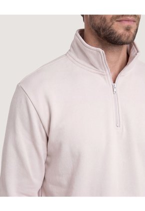 Buzo Half Zip Para Hombre Café Ostu