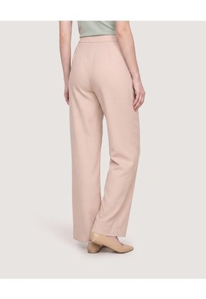 Pantalón Wide Leg Con Pinzas  Para Mujer Beige Ostu