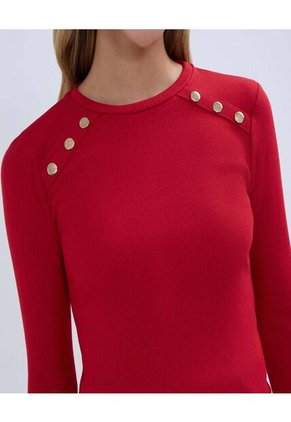 Camiseta Para Mujer Manga Larga Color Rojo Marca Ostu #40092217