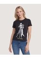 Camiseta Jack Y Sally Screen  Para Mujer Negro Ostu de Ostu