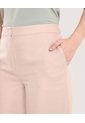 Pantalón Wide Leg Con Pinzas  Para Mujer Beige Ostu de Ostu