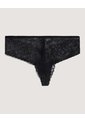 Panty Tanga En Encaje  Para Mujer Negro Ostu de Ostu