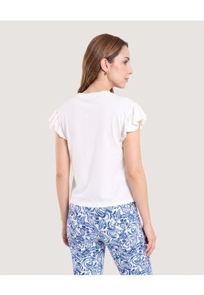 Camiseta Boleros Souvenir  Para Mujer Crema Ostu