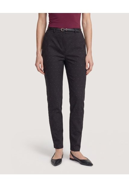 Pantalon Basico Tipo Chino  Para Mujer Negro Ostu