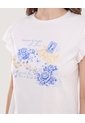 Camiseta Boleros Souvenir  Para Mujer Crema Ostu de Ostu