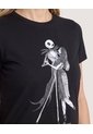 Camiseta Jack Y Sally Screen  Para Mujer Negro Ostu de Ostu