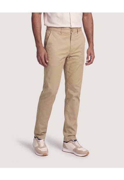 Pantalón Basico Chino  Para Hombre Avena Ostu