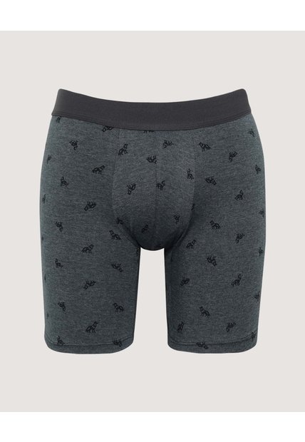 Boxer Medio Estampado  Para Hombre Negro Ostu