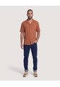 Camisa Resort Textura  Para Hombre Terracota Ostu de Ostu
