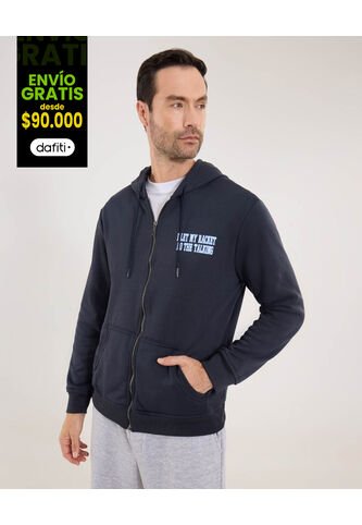 Buzo Para Hombre Zipper Color Azul Oscuro Marca Ostu #60060502 Ostu