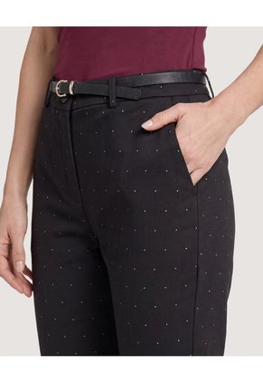 Pantalon Basico Tipo Chino  Para Mujer Negro Ostu