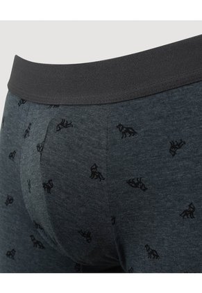 Boxer Medio Estampado  Para Hombre Negro Ostu