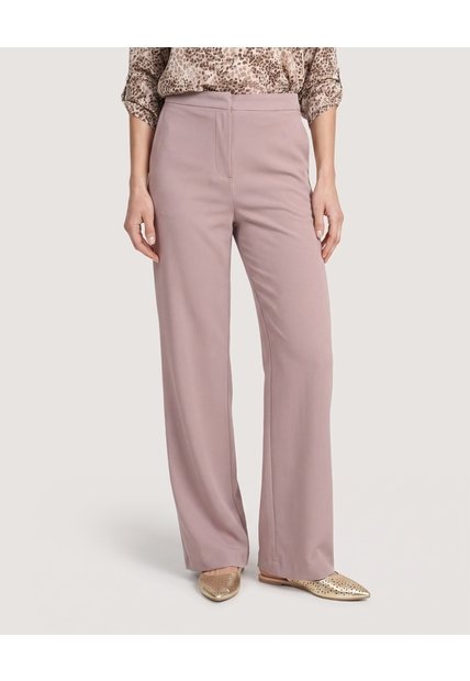 Pantalón Recto De Tiro Alto  Para Mujer Café Ostu
