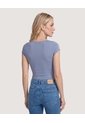 Body Escote Semicuadrado  Para Mujer Gris Ostu de Ostu