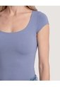 Body Escote Semicuadrado  Para Mujer Gris Ostu de Ostu
