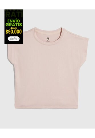 Camiseta Para Niña Manga Sisa Cuello Redondo Color Rosado  Marca Ostu #90090252 Ostu