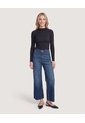 Camiseta Cuello Alto Texturizada  Para Mujer Negro Ostu de Ostu