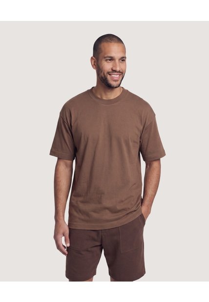 Camiseta Jacquard Essential  Para Hombre Café Ostu