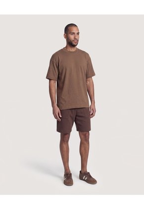 Camiseta Jacquard Essential  Para Hombre Café Ostu