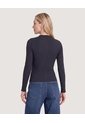 Camiseta Cuello Alto Texturizada  Para Mujer Negro Ostu de Ostu