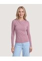 Camiseta Escote Drapeado  Para Mujer Morado Ostu de Ostu