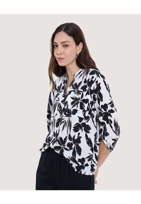 Blusa Para Mujer Manga 3/4 Color Negro Marca Ostu #40121100