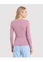 Camiseta Escote Drapeado  Para Mujer Morado Ostu de Ostu