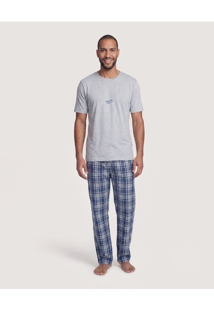 Pijama Con Rayas Clásicas  Para Hombre Azul Ostu