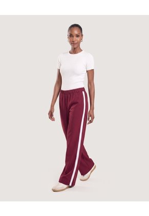 Pantalón Deportivo Bota Amplia  Para Mujer Vino Ostu